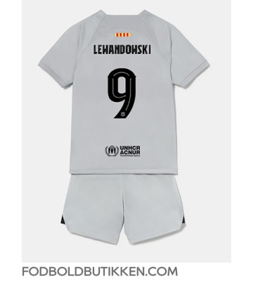 Barcelona Robert Lewandowski #9 Tredjetrøje Børn 2022-23 Kortærmet (+ Korte bukser)